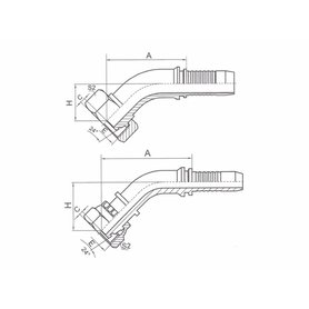 Hydraulická koncovka 10, M20x1,5 DKOS 45°